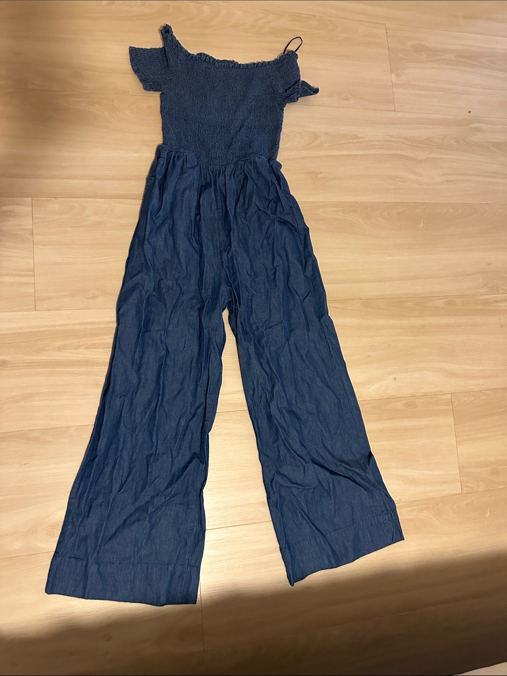 Blue Rain Navy Off-Shoulder Wide-Leg Jumpsuit